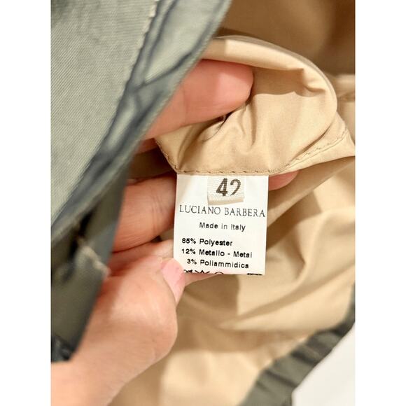 Luciano Barbera Button-Front Windbreaker Jacket Green Women's Size 42 IT / US 6 - Picture 4 of 4